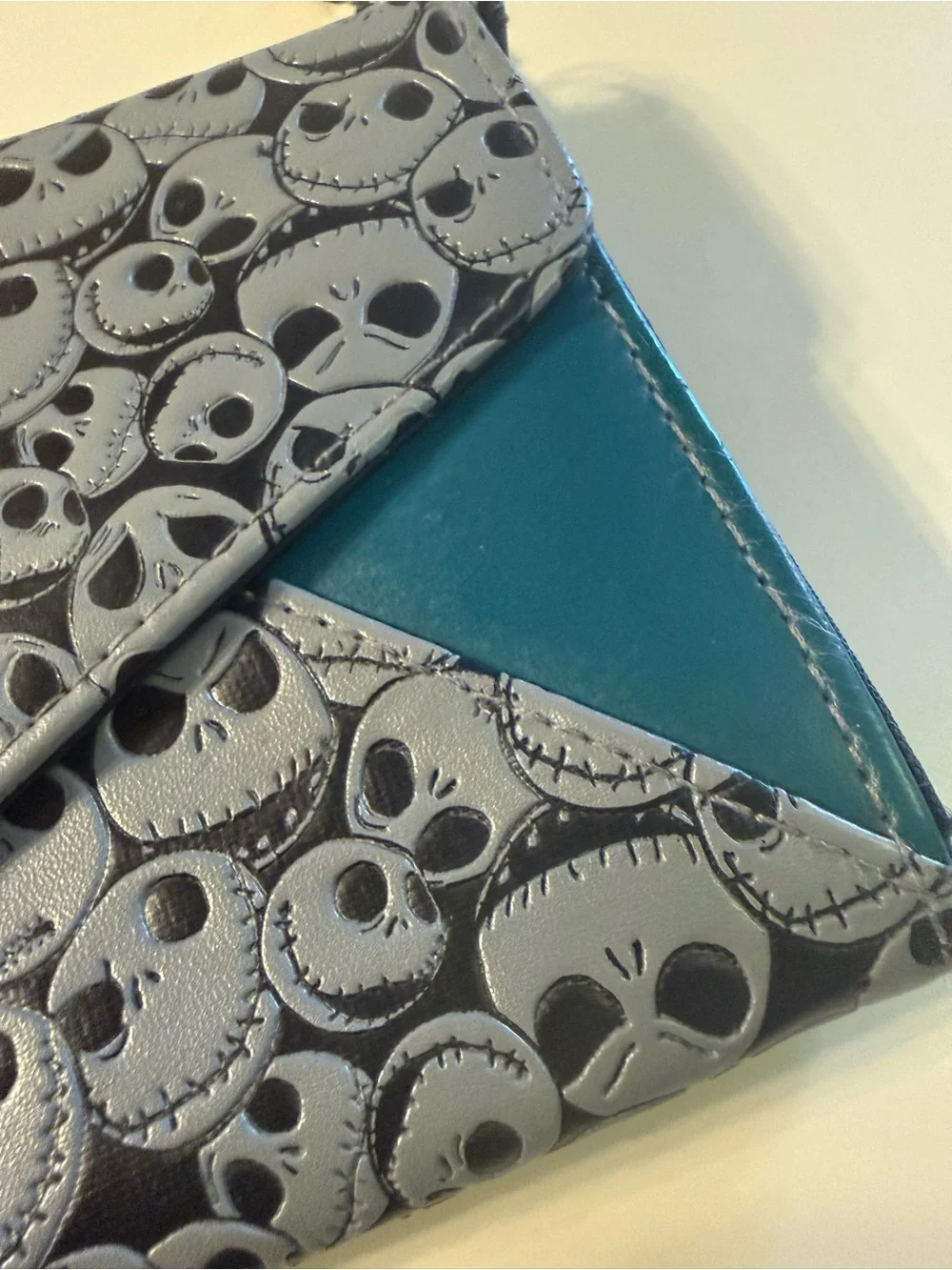 The Nightmare Before Christmas Jack Skellington Teal Accent Crossbody Wallet